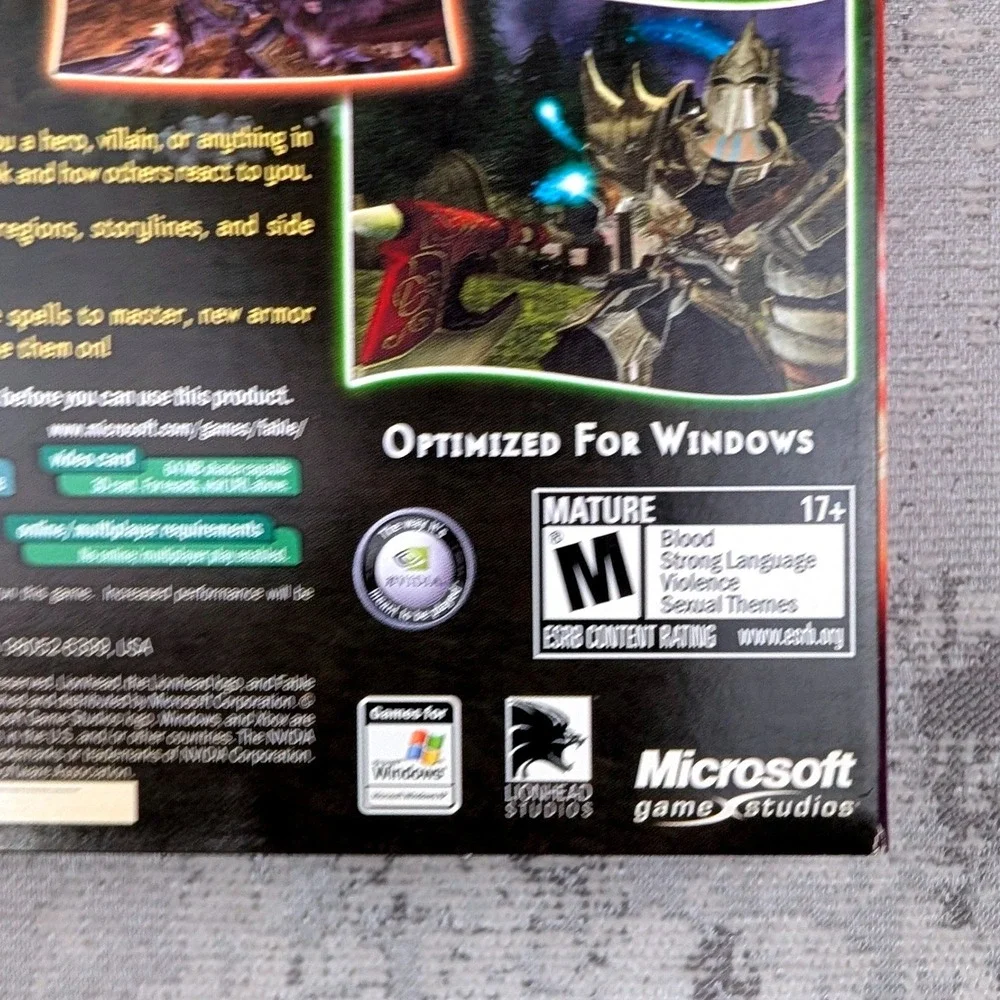 Fable The‎ Lost Chapters PC CD-ROM 2005 Microsoft Lionhead Studios Action RPG M